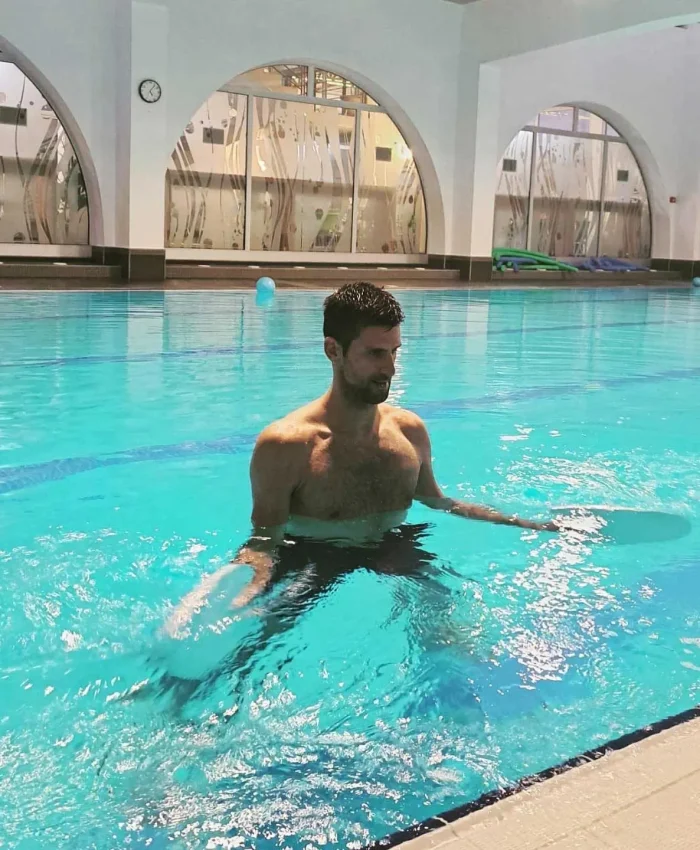 Oporavak Novaka Djokovica uz posebne vezbe u bazenu i hidroterapiju u Dynamic centru